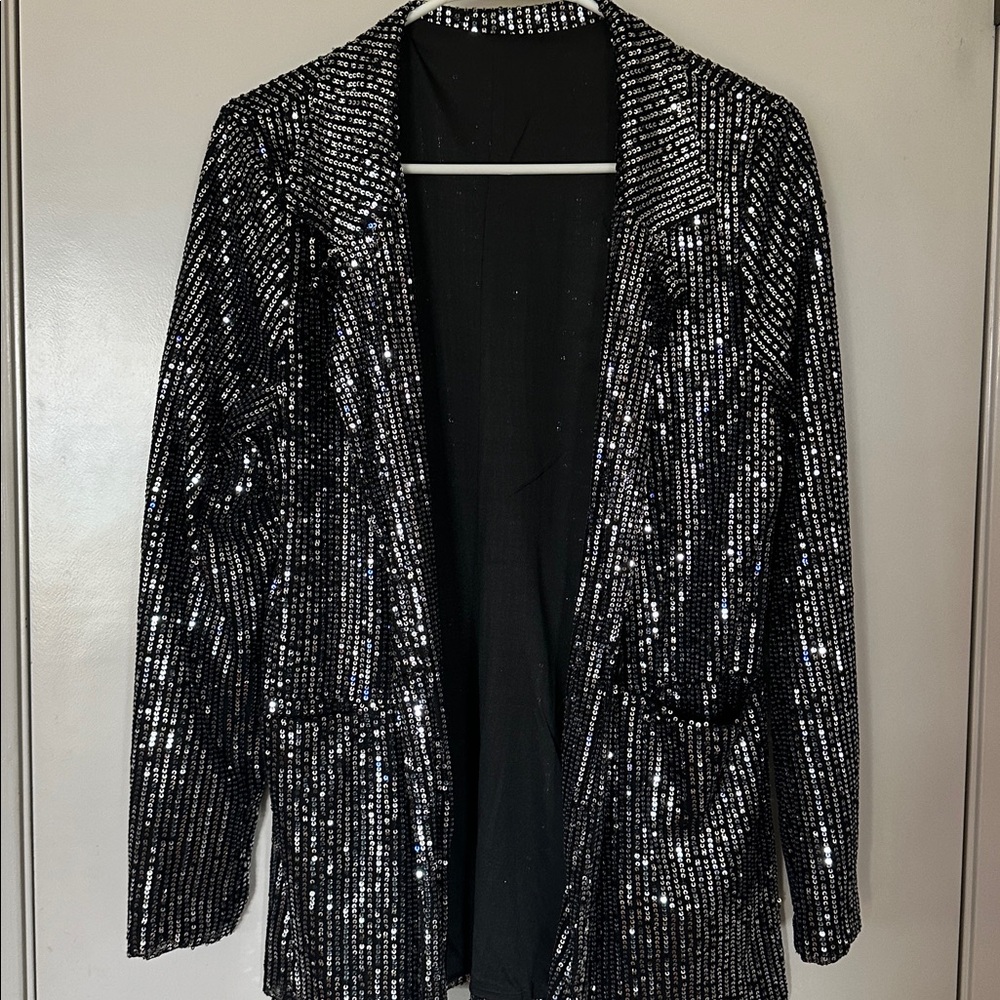 Silver sequin blazer - Medium